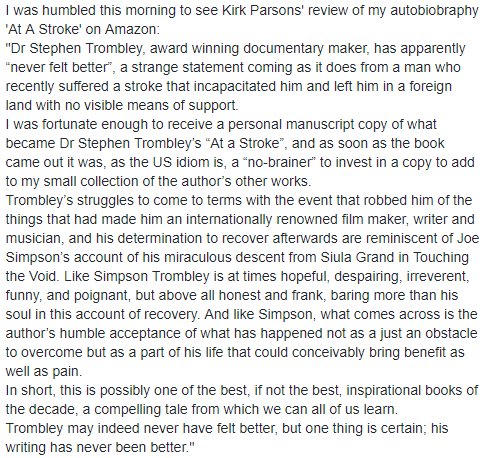 TrombleyStephen's tweet photo. So honored by this review of my new book https://t.co/FaBfg2h64N #compassionatecare #TBI #nonfiction #kindlebook https://t.co/40KYj7CTHE