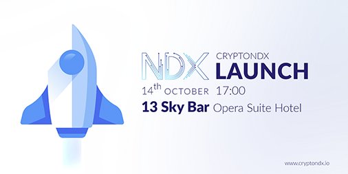 cryptondx's tweet photo. We are excited to announce that #CryptoNDX will launch on October 14. Some of the industry's most influential people will gather at Opera Suite's 13 Sky Bar for our launch event! Getting ready to bring transparency to crypto-markets and blockchain! 🌐 https://t.co/d7cPGK2hzl https://t.co/msT5YMWdLI
