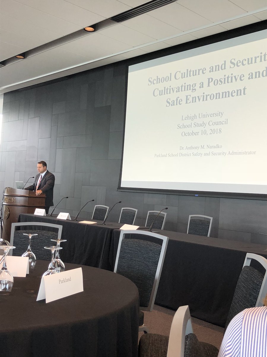 bteaches's tweet photo. Dr. Naradko presenting on School Safety at Lehigh Univ. https://t.co/wcVbjqyAW6