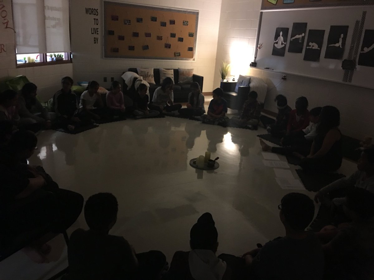 Our Mindfulness Morning group focusing on breathing, stepping back, thinking then reacting #bepresent #selfregulation ⁦<a href="/PeelSchools/">Peel District School Board</a>⁩ ⁦@ClimatePeel⁩ ⁦<a href="/CalderstoneMS/">Calderstone MS</a>⁩ ⁦<a href="/PatrikaDaws/">Patrika Daws</a>⁩ ⁦<a href="/Ms_Haque5/">Asma Haque</a>⁩