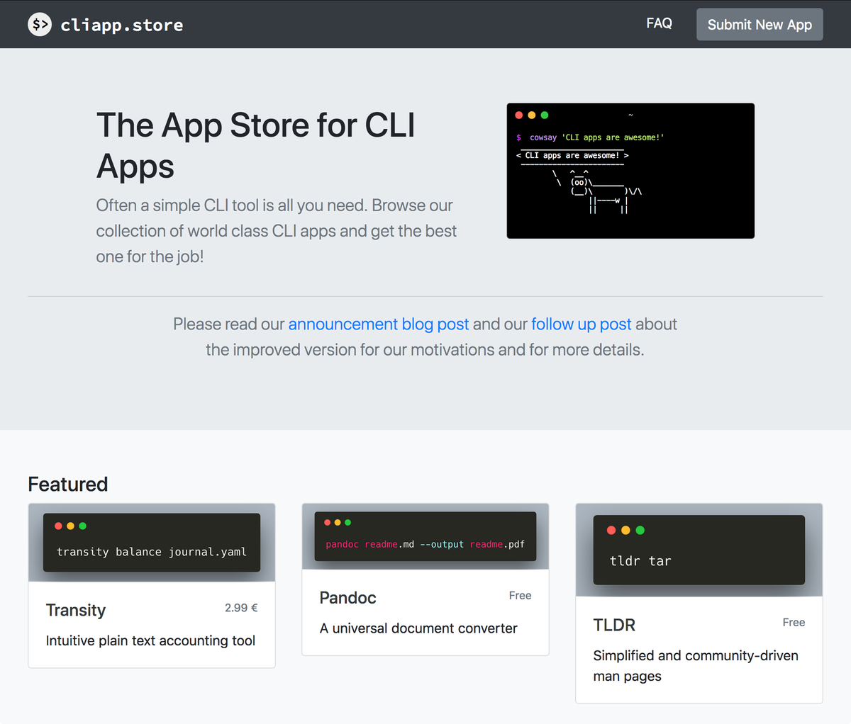 FeramHQ's tweet photo. We're happy to announce a new product: https://t.co/BXYuRVDhp8

It's an app store for CLI apps and we're looking forward to your submissions of awesome CLI apps 😁 https://t.co/lJvDHxjNwK