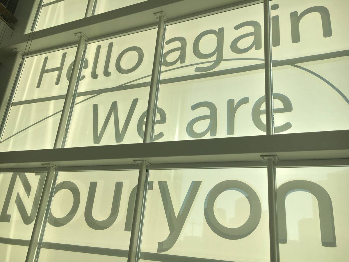 Voor wie het nog niet wist: deze metershoge letters op de ramen van ons hoofdkantoor aan de Amsterdamse <a href="/Zuidas/">Zuidas Sud</a> spreken boekdelen #helloagain #wijzijnNouryon #Nouryon
