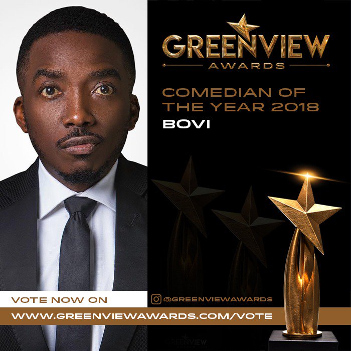 greenviewawards's tweet photo. Congratulations to all the nominees. Voting is still ongoing across all categories for the #GREENVIEWAWARDS. To vote your favourite as 'Comedian of the Year', please visit -  https://t.co/jmEtzzbptr #GREENVIEWAWARDS #greenviewawards2018 https://t.co/hegE2JG06G