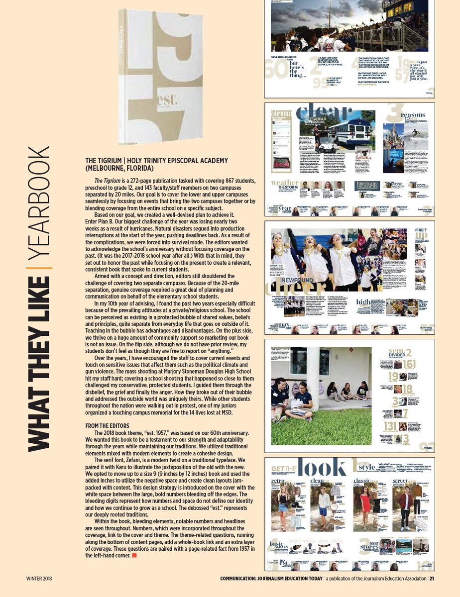 bradleywilson09's tweet photo. Watch for the next issue of @nationalJEA magazine — Communication: Journalism Education Today — in the mailboxes of members soon. Features @HTEAMelbourneFL yearbook. https://t.co/LC48KjOiDD