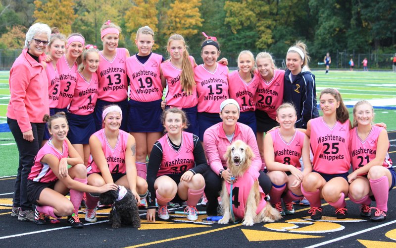USAFieldHockey's tweet photo. Sometimes the outcome of a high school game is not what really matters. Last Friday, @BulldogFH hosted Ann Arbor Huron in its fourth annual Play4TheCure game. The Bulldogs raised $3,816 during this year’s campaign and games. ⬇️https://t.co/eOh1nMqT6q https://t.co/IpaCFWLeI6