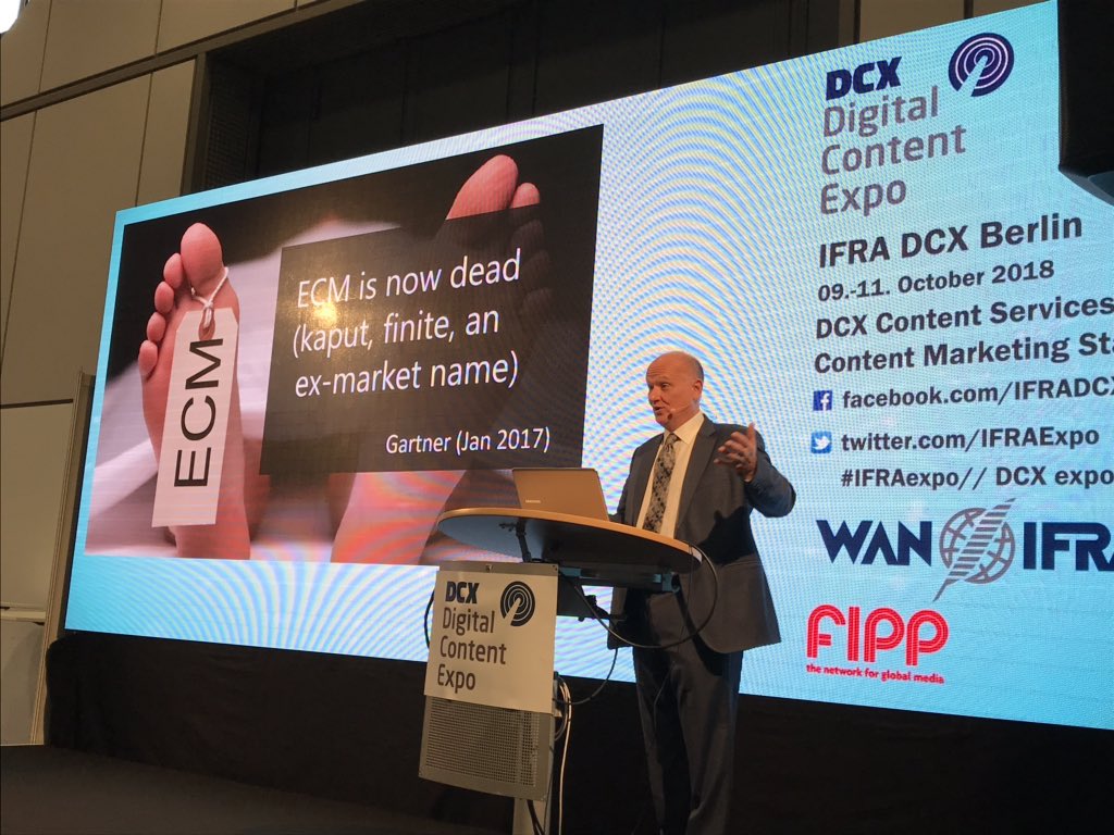 Starker Auftritt von Greg Milliken #MFiles zum Thema Intelligent Information Management auf der Content Services and Content Marketing Stage der IFRA DCX Berlin #IFRAexpo #DCXexpo