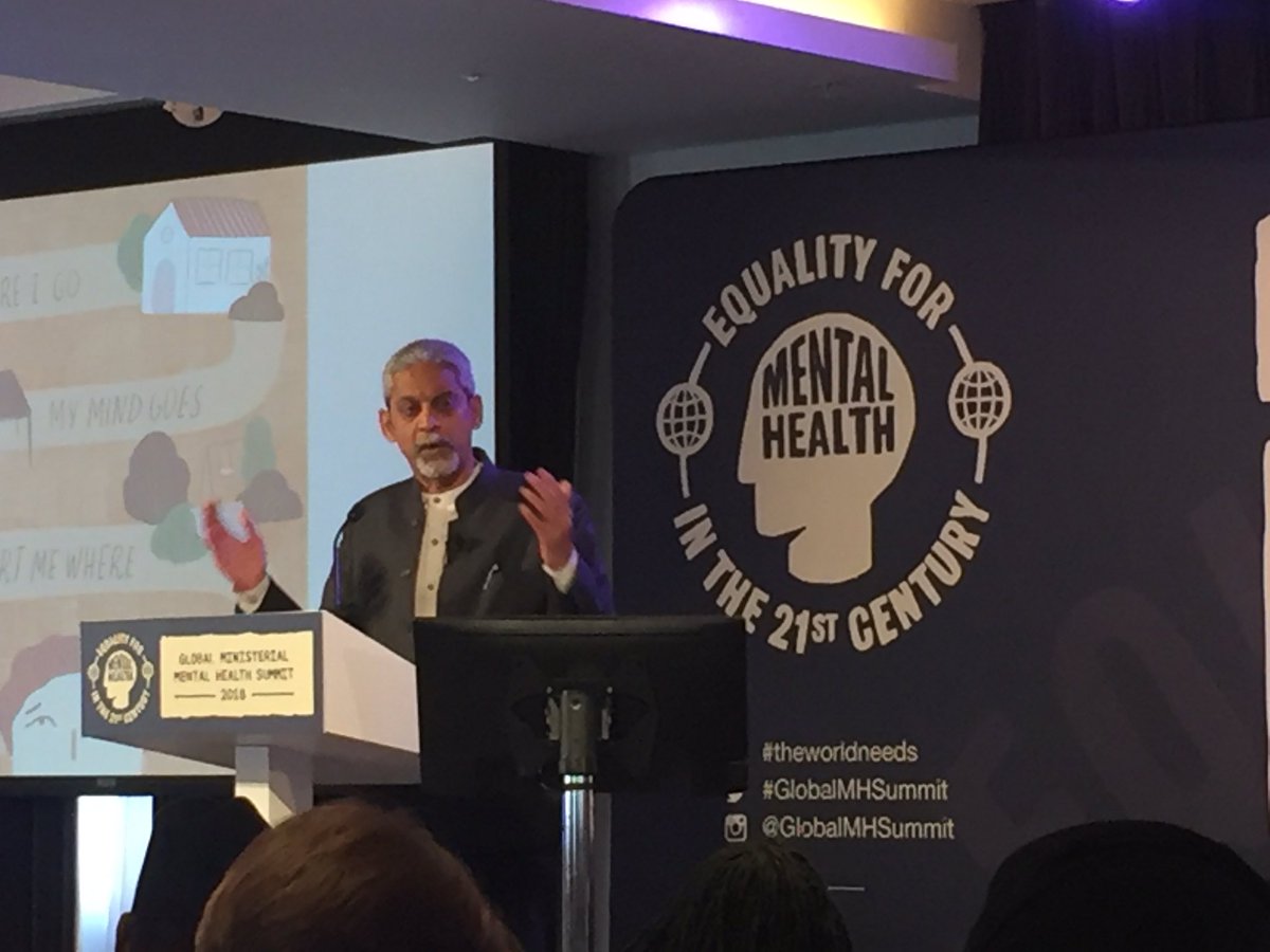 DrAdrianJames's tweet photo. Vikram Patel @HarvardHealth Good mental health is a right, mental health to illness is a spectrum and we are all on it, nature and nurture are important,#WorldMentaHealthDay #GlobalMHSummit @rcpsych @wendyburn @dineshbhugra https://t.co/2saLVfNTpb