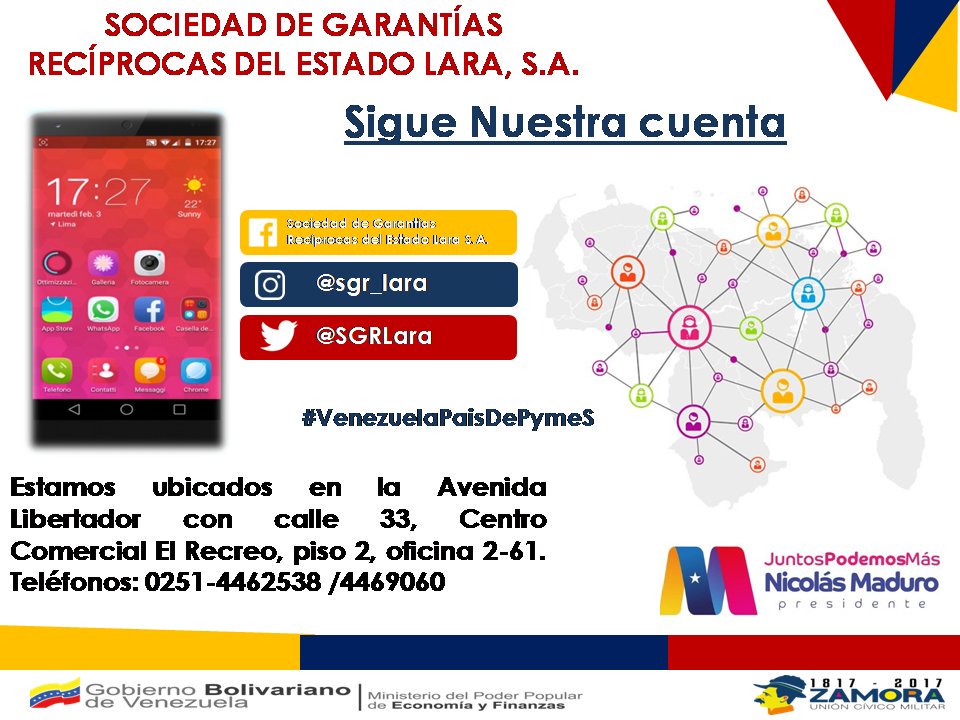 SGRLara's tweet photo. #TuiterosActivos con  #VenezuelaPaisDePymeS #MinEcoFinanzas
#EntreChavistasNosSeguimos Recomendamos seguir a nuestros compañeros de @FONPYME_VE @Sogamic @sgr_merida @SGRYARACUY2014 @SGRTACHIRA @sgranzoategui @sgrnuevaesparta @eglis_perez @ileanacristina2 https://t.co/OxqVtclxay