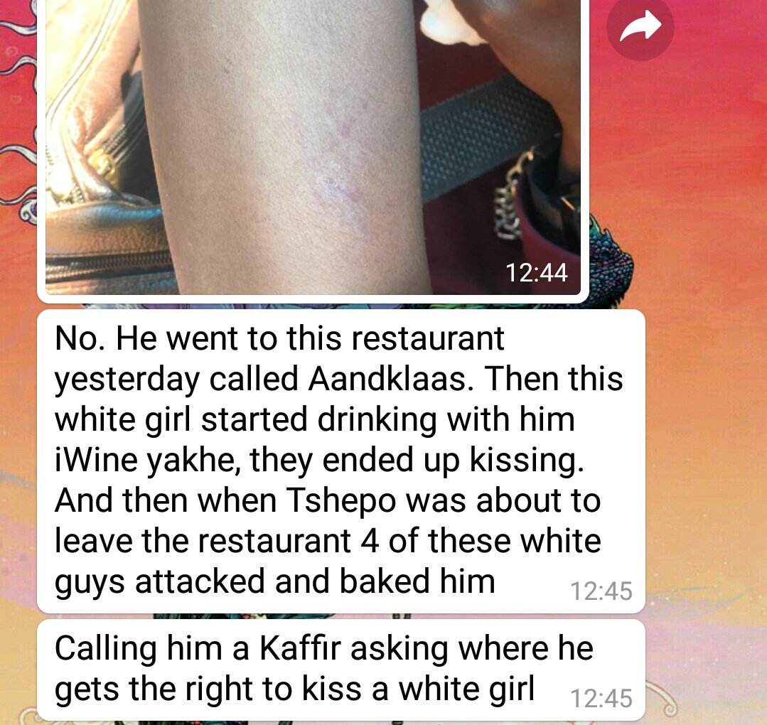 tog_universe's tweet photo. Hey @Aandklas_Pta what's going on? We get beat up for kissing White girls now? 💔 https://t.co/31dDyG9IxY