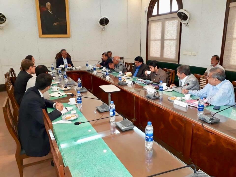 wasimakhtar1955's tweet photo. A #delegation of #WorldBank headed by Ms. Anna Wallenstein, The #GlobalPracticeDirector for Group's #Social, #Urban, #Rural & Resilience (#GSURR) Sectors, visited the Mayor Office, #KarachiMetropolitanCorporationBuilding. https://t.co/FK5Ai5Dakz