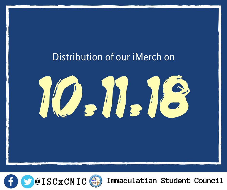 ISCxCMIC's tweet photo. #iMerch: T-shirts and Sweatshirts will be distributed tomorrow. Are you guys excited? Make sure that your payments are all settled. Thank you, Immaculatians! We cannot wait to hear all your positive feedbacks! Also, a big thanks to 'Luis Print' for the prints! #ISCServesAsOne https://t.co/1siDj6gYHA