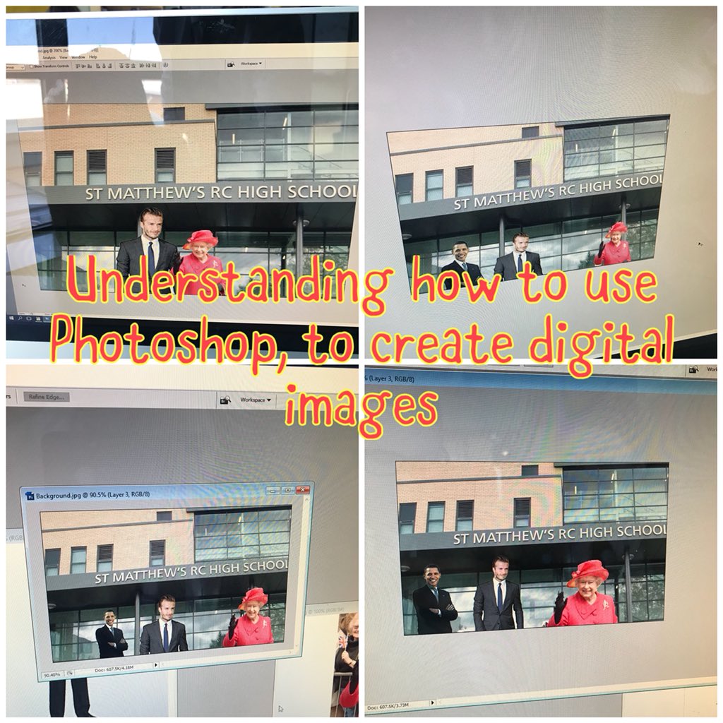 Did anyone spot our celebrity visitors? Year 9 showcasing their fantastic photoshop skills with a quick starter! Next stop, making their own CD cover 💿📀 #weachieve #smrchs