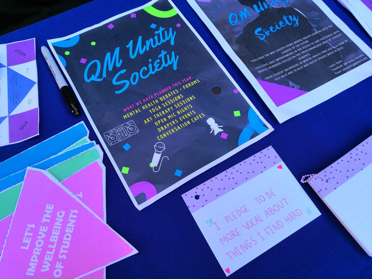 Happy to be supporting <a href="/QMStudentHealth/">QMUL Student Health</a> today. Some great activities on offer: come check them out and add your pledge #HandsUp4HealthyMinds #WorldMentalHealthDay