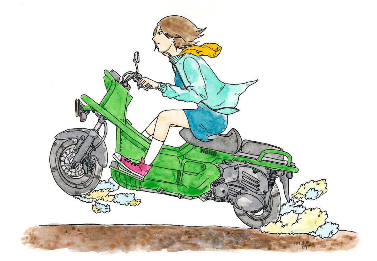 Oppiro すべて熟知 この前描いたバイク女子 横からバージョンでっす Ps250 バイク 絵描き 絵 イラスト 落書き Inktober18 Inktober 女の子 T Co 4ee7ey7y3x Twitter