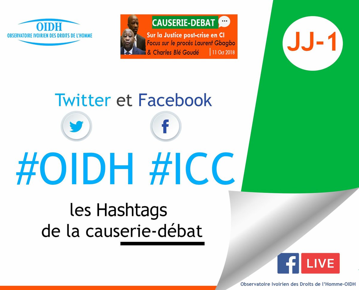 oidh_ong's tweet photo. Voici les #hashtags de la #causeriedebat de demain. Suivez l’actualité et participez aux discussions en les utilisant dans vos publications.
Faites passer le message.
#OIDH #ICC #Civ #CIV225 #abidjan https://t.co/odD2w6W9pB
