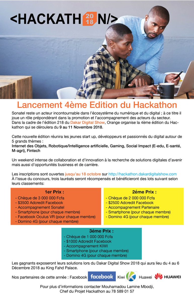 Lancement Hackathon 2018 avec Orange! Les candidatures sont ouvertes jusqu'au 18 Octobre ! evalovesit.wordpress.com/2018/10/10/lan…