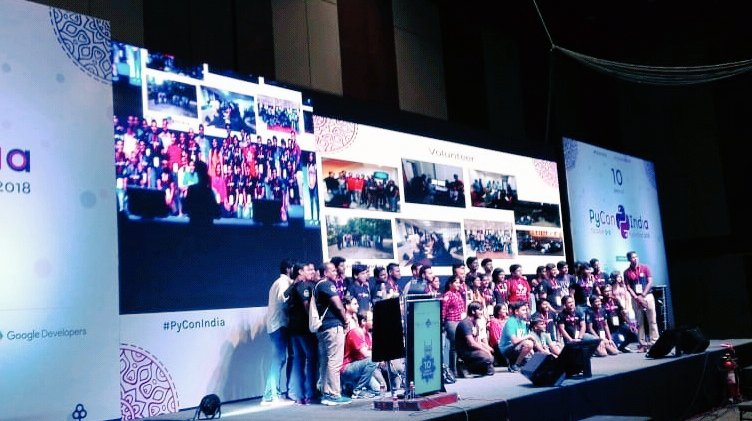 inovizz's tweet photo. Had an awesome time working with @hydPython team to make #PyConIndia2018 a big success. It was an example of great team effort, I can still feel the energy! Special thanks to all co-volunteers, speakers, @ManithaE &amp; @ramanathanhari 🙏🙏 #LoveFortheCommunity https://t.co/xftat3WGaC