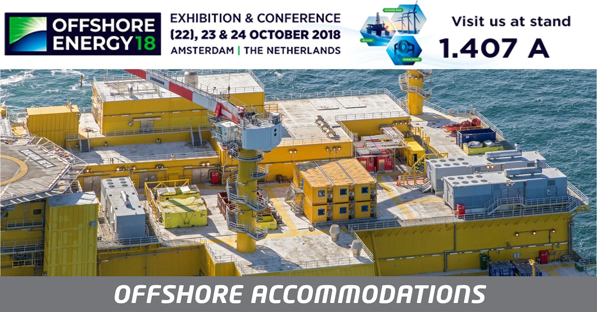 H2Moffshore's tweet photo. We are just two weeks away from Offshore Energy 2018, Europe's leading offshore energy event! Please visit our booth (1.407A) for more information about offshore accommodations. #offshoreenergy #OEEC #offshoreaccommodations https://t.co/KIELkQSdaw