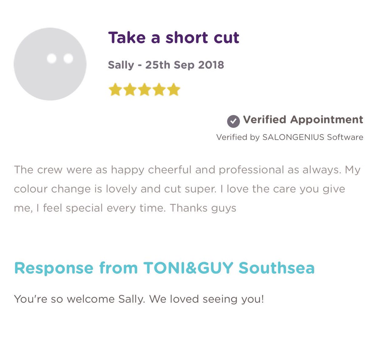 SouthseaToni's tweet image. Another fantastic review! Glad our clients are loving their experience as much as we are ✂️💆🏻‍♀️ #salonservice #clientdelight #toniandguy #Southsea #Portsmouth