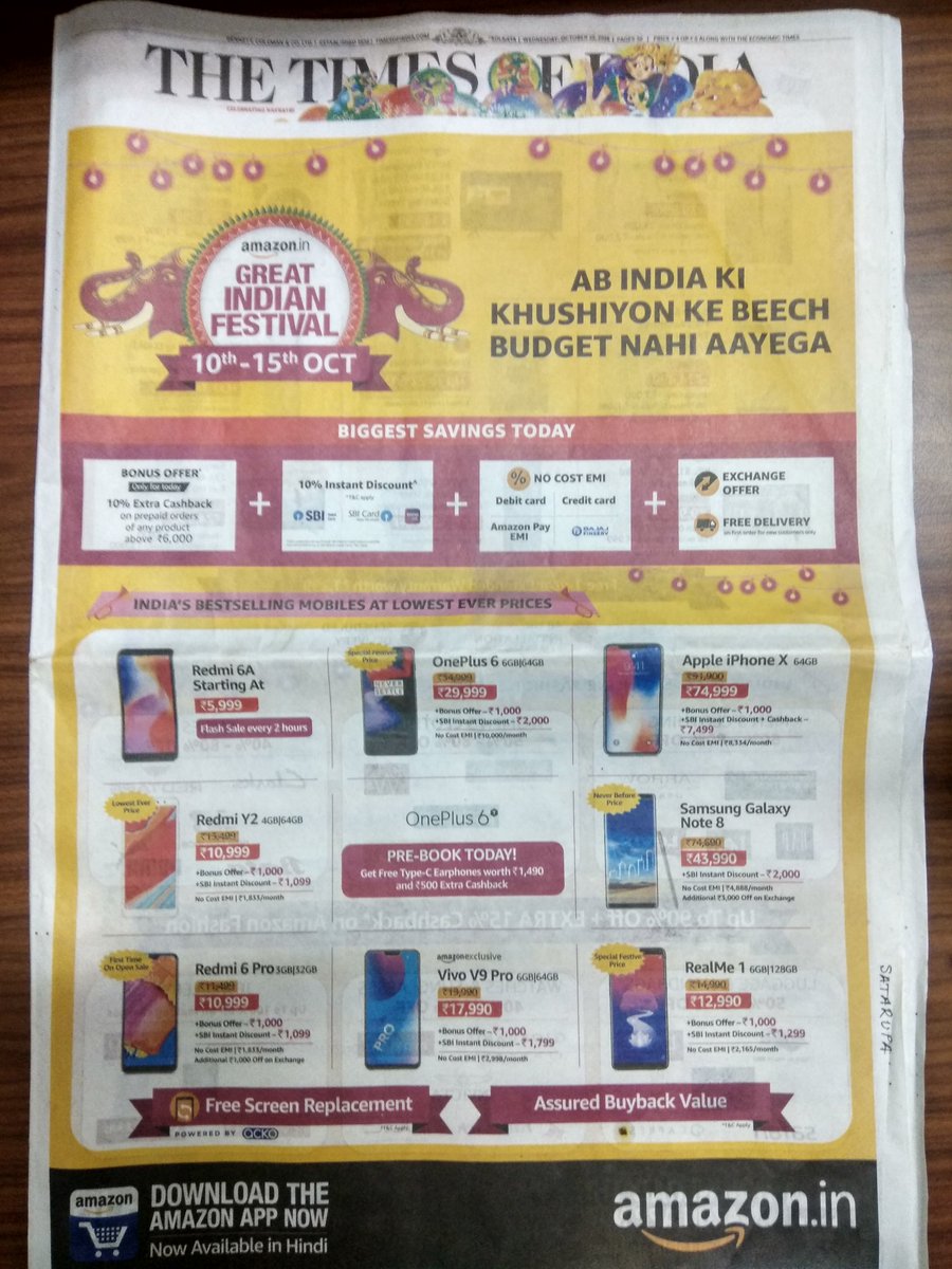 DjKoushikSaha's tweet photo. @amazonIN #AmazonGreatIndianFestival
#AmazonGreatIndianFestivalLive #NoGraterSale #NeverLikeBefore only on #Amazon #BigDiscountBigSavings https://t.co/6lzOUHxMAx