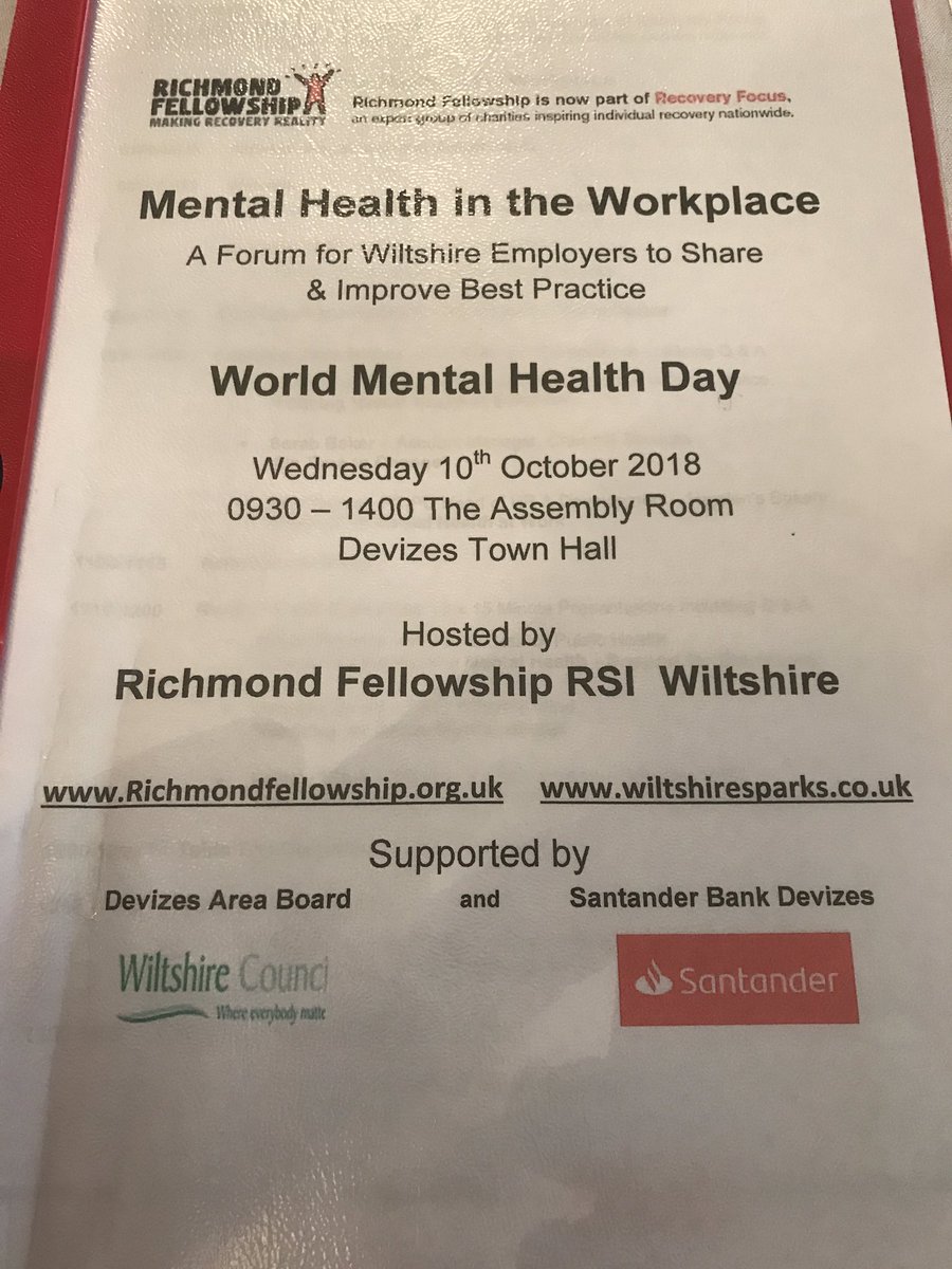 Interesting morning at a mental health in the workplace event in Devizes. Some great information here for small businesses. <a href="/fsbSomAndWilts/">Ruth Lambert</a> <a href="/fsb_policy/">Federation of Small Businesses (FSB)</a>