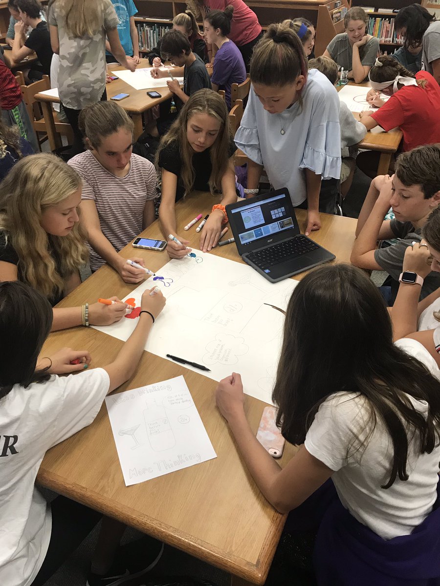 EmmeProbst's tweet image. HMS 8th Grade Peer Leaders hard at work preparing for #RedRibbonWeek2018 @HaddonfieldMS @redribbonweek #LifeIsYourJourneyTravelDrugFree