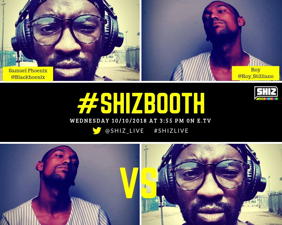 Shiz_Live's tweet photo. The #ShizBooth is back and @Blackhoenix will be going head to head with @Roy_Stilliano to determine who will be taking this week's crown.
#ShizLive https://t.co/Knd9ybRpp2