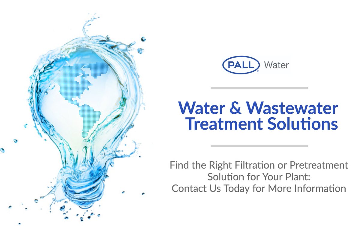 Pall_Water's tweet photo. Explore #water and #wastewater solutions from Pall Water and see how membrane #filtration and #pretreatment technology can deliver the quality and consistency of water you need. https://t.co/vIfRInl1wi https://t.co/ywjBm2vLlC