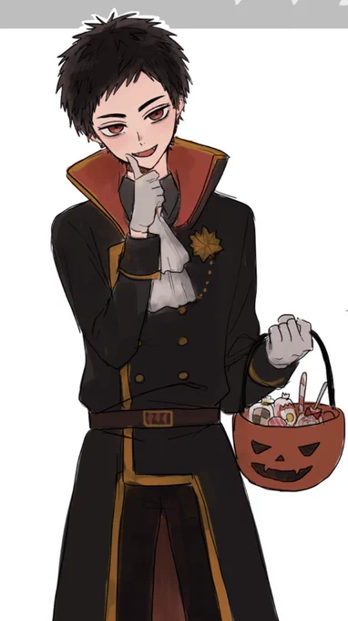 この前描いたハロウィンの絵、顔がつぶれていたのでアップ 4枚しかあげれないのでとりあえず大将組のみ 
