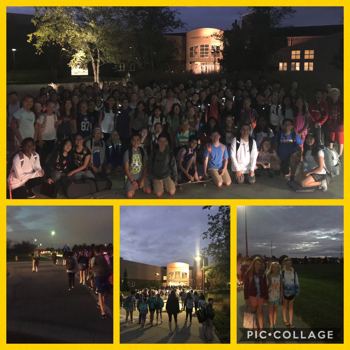 CreeksideMS's tweet photo. It was great to see so many Wildcats participate in National Walk to School Day today! Thanks to our wellness teachers for organizing the routes to Creekside! @myccs https://t.co/boSq2u09WR