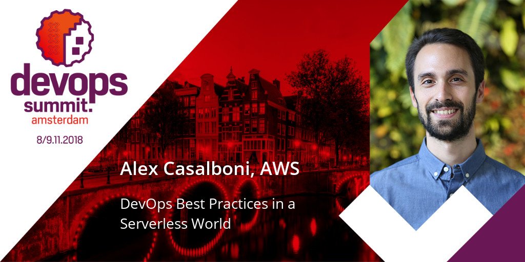 Xebia's tweet image. Day 2 of DevOps Summit Amsterdam will focus on hands-on workshops. Join @alex_casalboni of @awscloud for a workshop focused on how to safely release updates to #serverless applications.  hubs.ly/H0f46N80 #devopsconference #devopstraining #codepipeline #codebuild