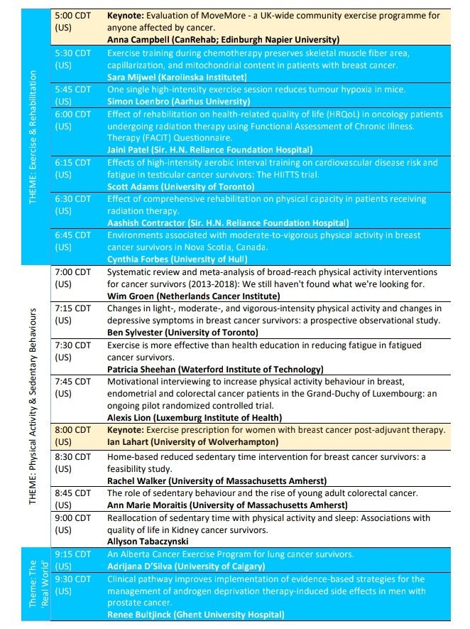_sarahweller's tweet photo. The #ExOncTC program. Have you seen it? https://t.co/YMV5MEJGnH
68 presenters incl 7 amazing keynotes.
Themed content blocks.
All times listed in CDT (convert here https://t.co/bH7RLFDptQ)
Check it out!!
@ExOncTc https://t.co/PcntprCyT8