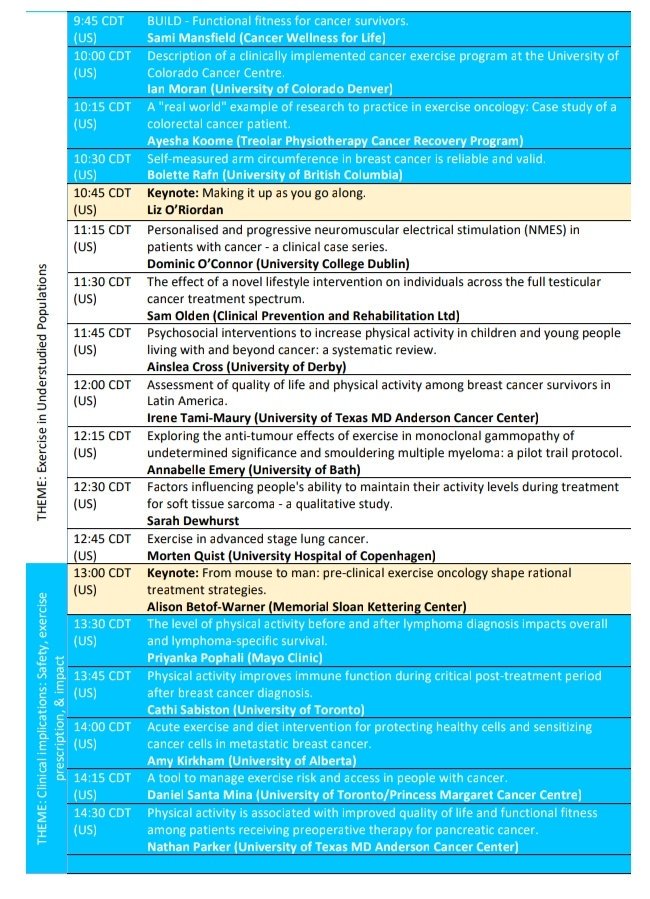 _sarahweller's tweet photo. The #ExOncTC program. Have you seen it? https://t.co/YMV5MEJGnH
68 presenters incl 7 amazing keynotes.
Themed content blocks.
All times listed in CDT (convert here https://t.co/bH7RLFDptQ)
Check it out!!
@ExOncTc https://t.co/PcntprCyT8
