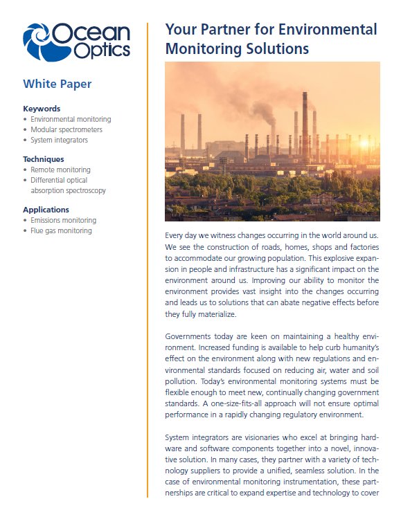 OceanOpticsEMEA's tweet photo. Environmental Monitoring Challenges? Download your free #whitepaper https://t.co/rF5dEsjI06 #spectroscopy https://t.co/rnlWsLcwml