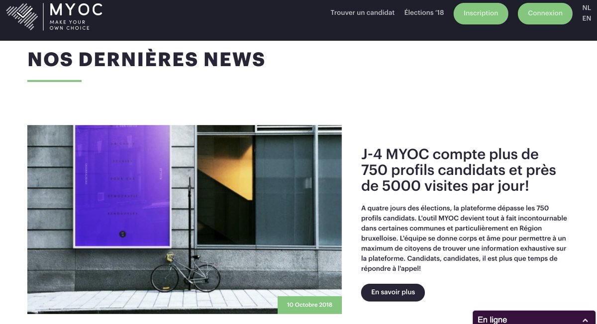 MYOC2018's tweet photo. 📢 Dernière News MYOC par @HenetSacha 

➡️ https://t.co/4b9VsCDeRd

@FR_newsmonkey @RTBFinfo @rtlinfo @BX1_Actu @ladh @lalibrebe @LaMeuse_be @lapremiere @LaMeuseVerviers @vivacite 

#NoMoreBlindVotes #Communales2018 #eDemocracy https://t.co/XoA7P9Sxp0