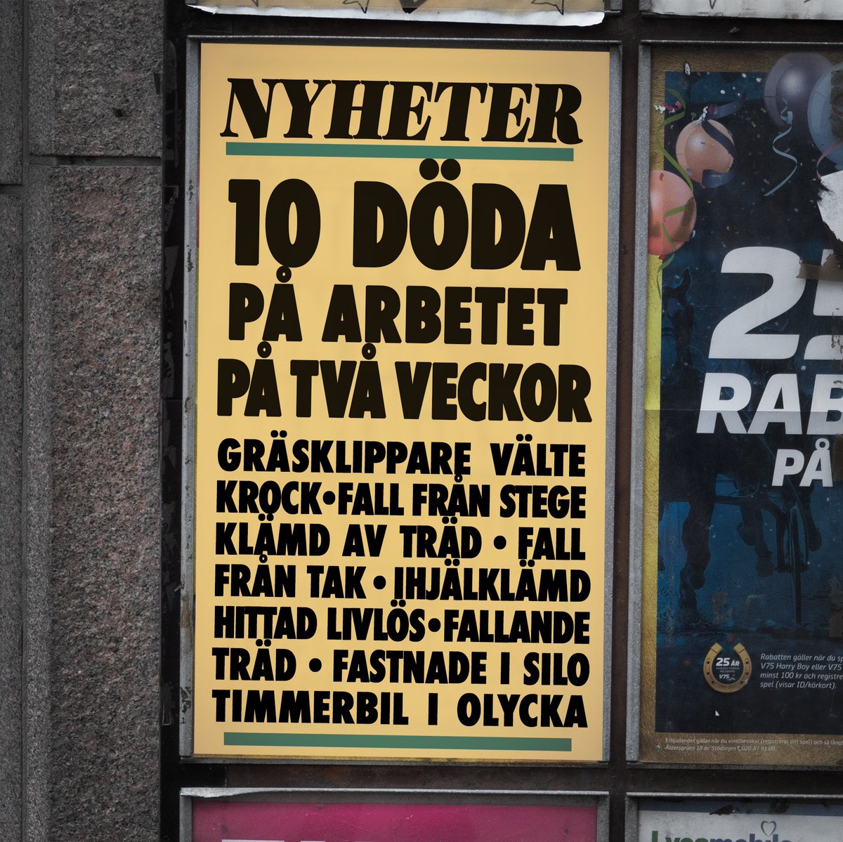 LOSverige's tweet photo. Vi hjälper media med löpsedeln. Tio personer förlorade livet bara i slutet av september. Det måste leda till följdfrågor och ansvarsutkrävande. Och fler tidningar än Arbetet borde bevaka detta grundligt. https://t.co/jZmZ1awW94 https://t.co/ZYJlEa4Abw