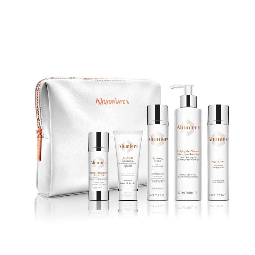 Our new Brightening Collection Kits are now available to help address skin discolouration, the signs of aging and acne, following your professional treatment. #alumiermd #brighteningcollection #skindiscolouration #aging #acne #brighterskin