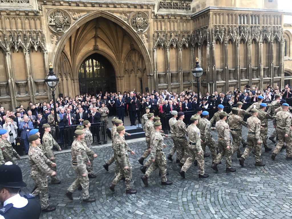 Fantastic welcome home for some of our recently deployed @britisharmy as the PM @theresamay speaks to them and thanks them for their selflessness and that of their families as they serve our nation and keep us safe @appgcovenant @gavinwilliamson @defencehq