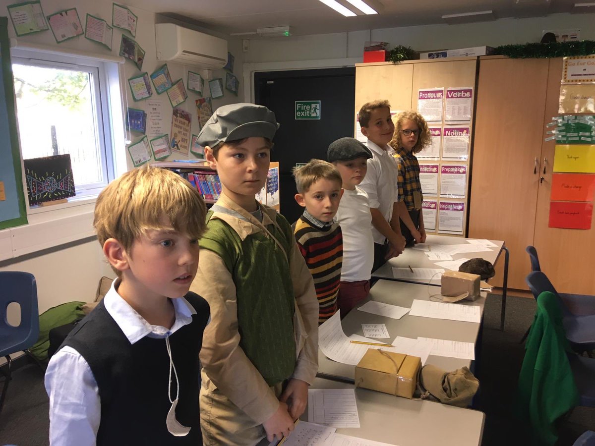 StanleyPrimary's tweet photo. Year 6 are having WWII day today.  They have turned back the clocks and are following the instructions from their very strict teachers!  They will be having spam and jam sandwiches at the street party this afternoon 🎊 https://t.co/qJICIsejqV