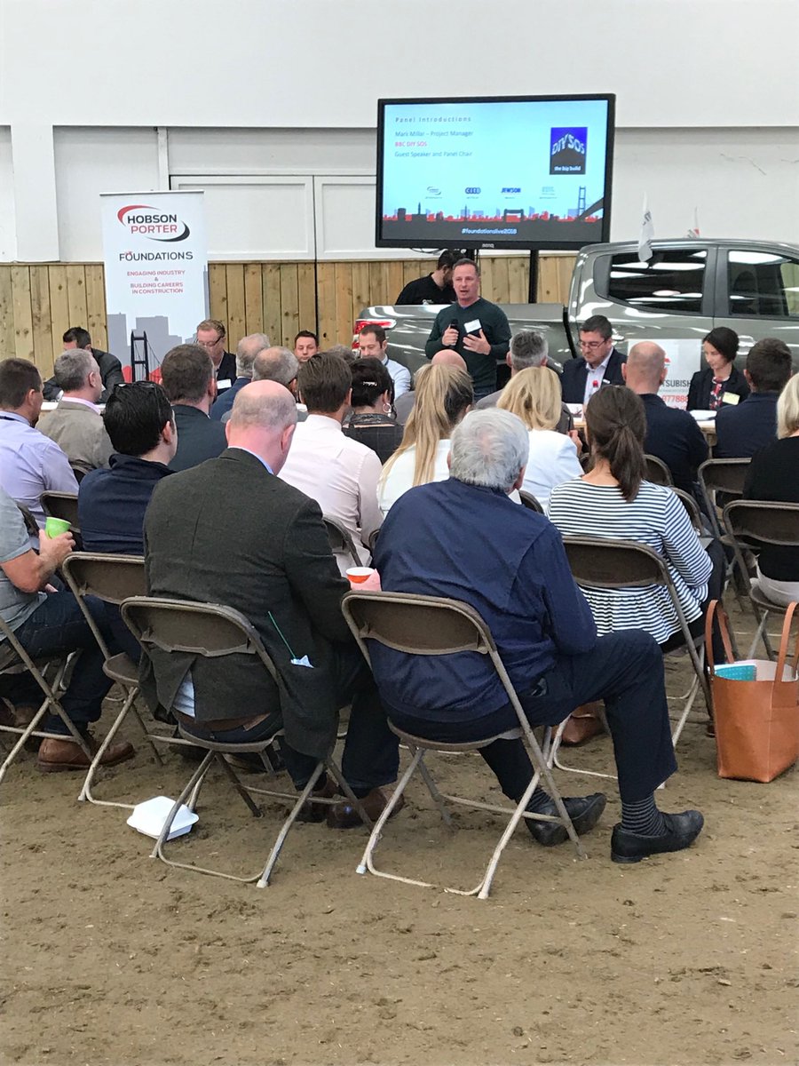 skills_haey's tweet photo. Great to hear from DIY SOS Mark Millar talking about the skills shortages in the construction industry #FoundationsLive2018 @hobsonporter @greenporthull https://t.co/OqFlskgpcF