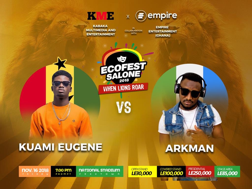 ecofestsl2018's tweet photo. @KuamiEugene aka #MrAngela🇬🇭🇬🇭 vs #Arkman aka #Mrworrohworroh🇸🇱🇸🇱 @ecofestsl2018 🇸🇱🇸🇳🇬🇳🇬🇲🇳🇬🇱🇷🇬🇭🔥🔥🦁🦁🦁 https://t.co/4jWfxkd7dO