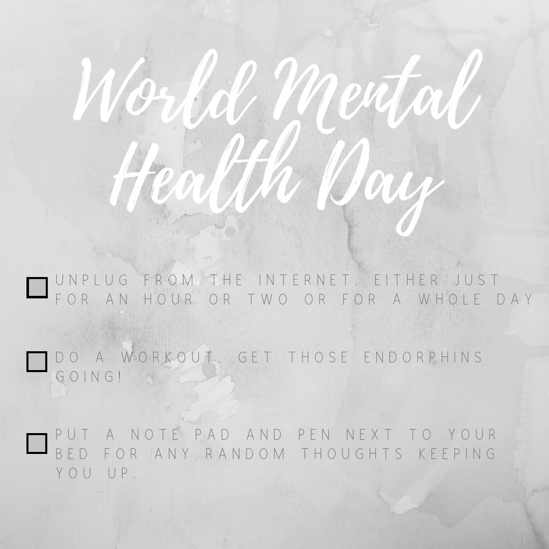 Take some time each day to look after you. #WorldMentalHealthDay2018 #WorldMentalHealthDay