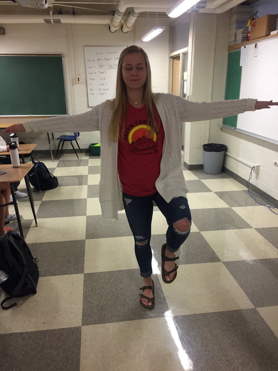HUGE win for ⁦<a href="/mishell_simms/">mishell</a>⁩ of ⁦<a href="/_PCVB_/">Pirate Volleyball</a>⁩ in the Balance on One Leg with Eyes Closed World Championship (BOOLWECWC) this morning at ⁦<a href="/PCHSFCA/">PCHS FCA</a>⁩! Come to FCA every Wednesday morning at 7:00 in room 7 at PCHS and you could also be a world champion!