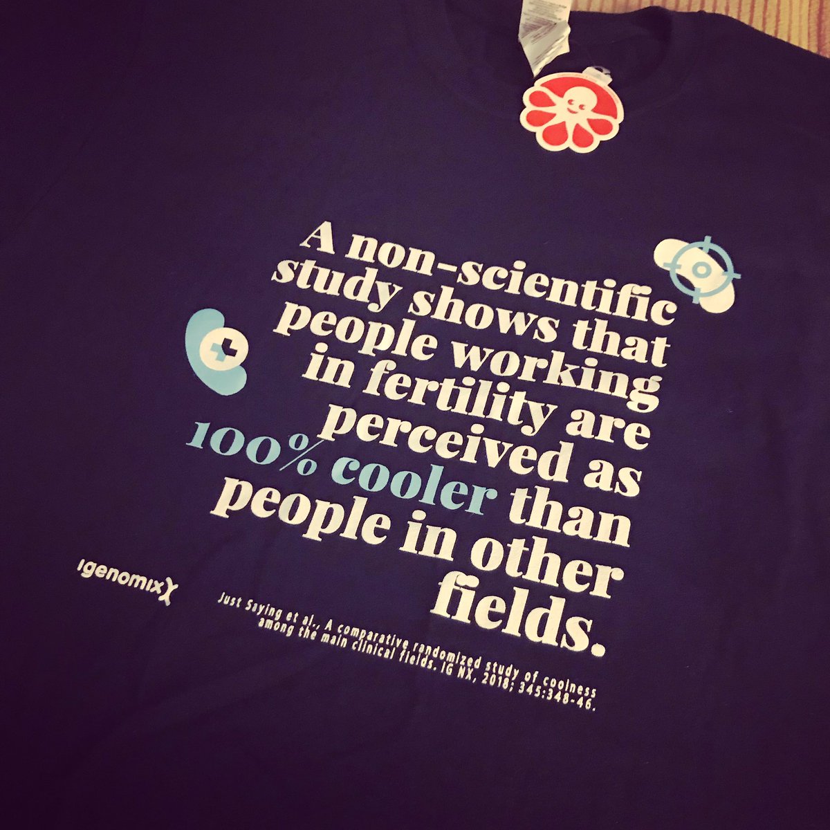 jennjaypal's tweet photo. Well, yeah. Thank you @igenomix for the t-shirt swag and for the fertility humor.
#igenomix #funwithgenetics #fertilityhumor #ASRM2018 https://t.co/WIB1hyuFes