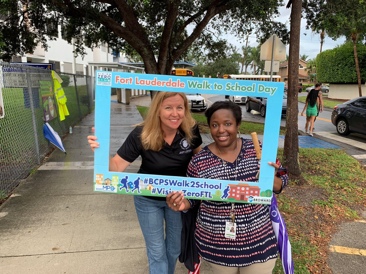 HPBrinkworth's tweet photo. Great to celebrate National Walk/Bike to School Day this morning with City of Ft Lauderdale PD & Transportation & Mobility @FLPD411 Thank you @Bayview_Leader, staff, parents & students for your support. So glad Commissioner @ChipLaMarca joined us. #BCPSWalk2School #VisionZeroFTL https://t.co/2FgcZPyp5G
