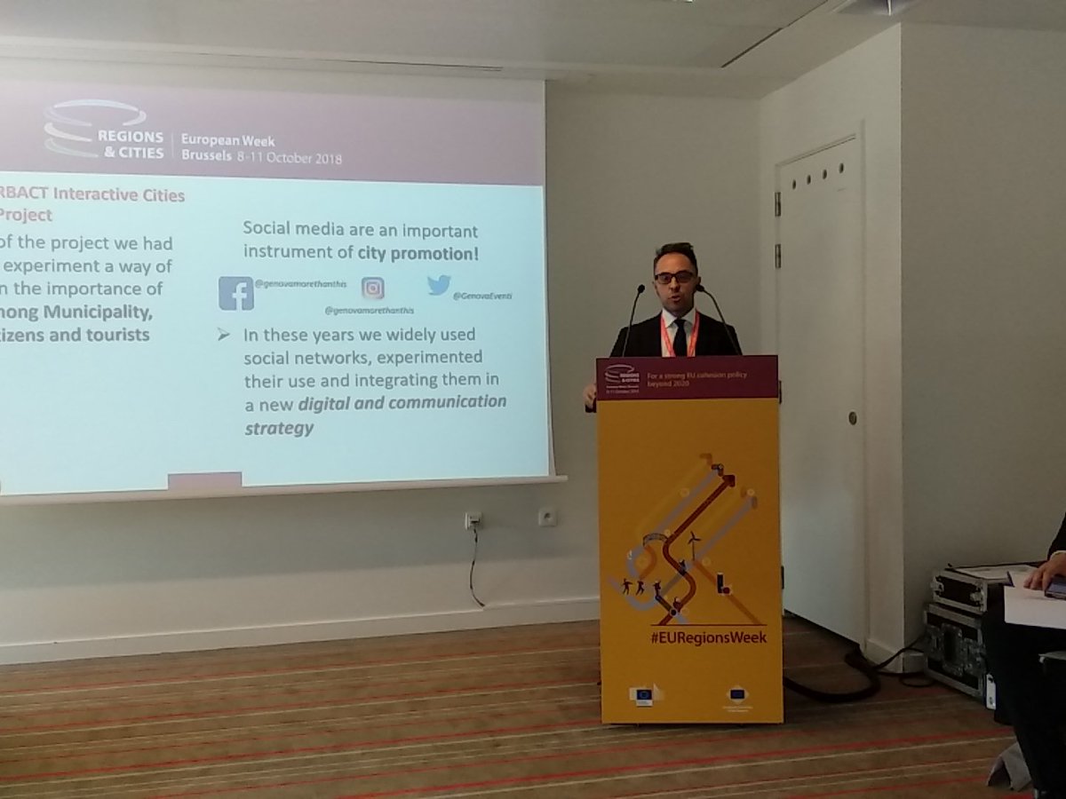 ESPON_Programme's tweet photo. Gianluca Saba: social media is a great tool for citizens engagement. The @URBACT  local group evolved to a permanent Social media team developing communication strategies involving the citizens  @InteractiveCit https://t.co/aXhkTEiszl