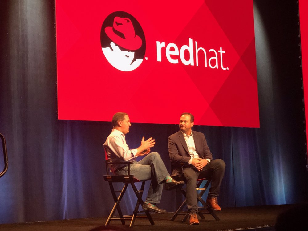 RedHatPartners's tweet photo. Great to have @Perficient on stage with @JWhitehurst to kick off #RHNAPC! https://t.co/0BWH5bpcDC