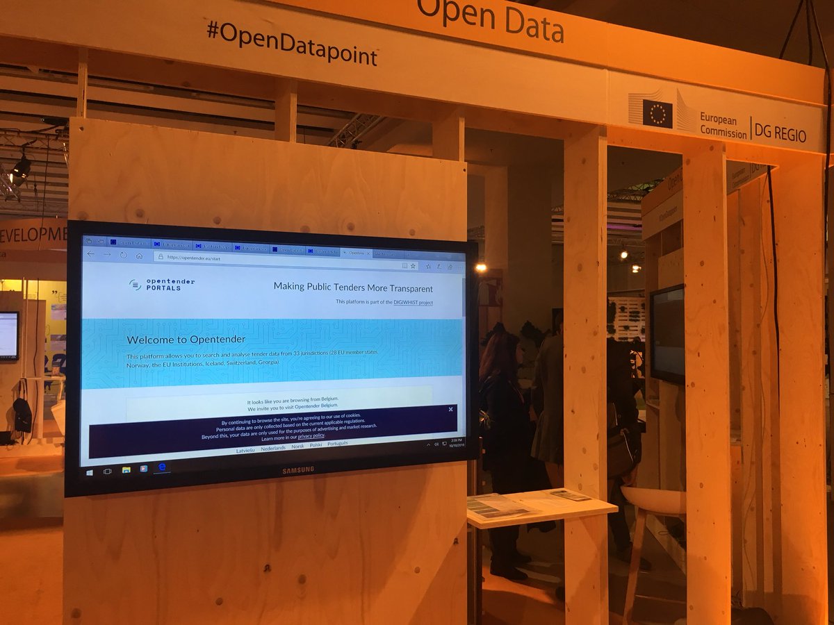 maryrmendes's tweet photo. Meet @digiwhist and opentender at the #european week of regions and cities https://t.co/54ppMXcZRC