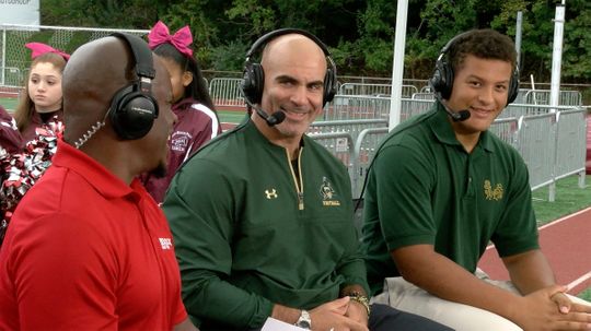 VarsityAces's tweet photo. TODAY AT NOON: Watch Don Bosco and St. Joseph talk about their matchup on the 'Red Zone Road Show' on our site @northjersey! https://t.co/MrD4NrB7tz https://t.co/omK07pkixY