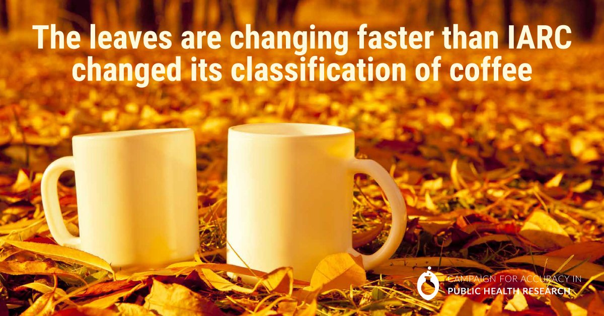 IARC’s treatment of coffee provides another example of the urgent need to reform both the agency’s Monographs Program and its processes: ow.ly/Jocu30m19jh